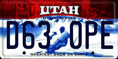 UT license plate D630PE
