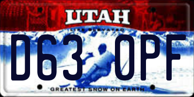 UT license plate D630PF