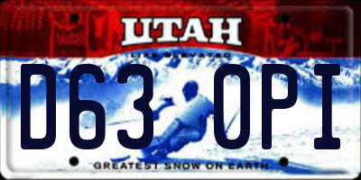 UT license plate D630PI