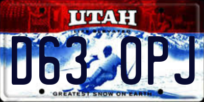 UT license plate D630PJ