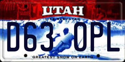UT license plate D630PL