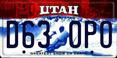 UT license plate D630PO