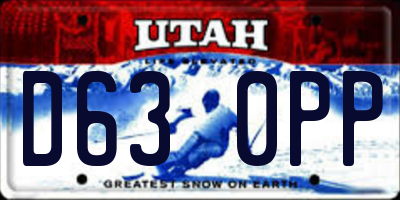 UT license plate D630PP