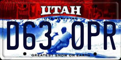 UT license plate D630PR