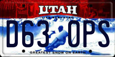 UT license plate D630PS