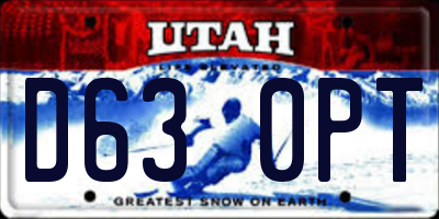 UT license plate D630PT