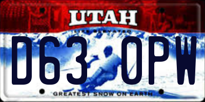 UT license plate D630PW