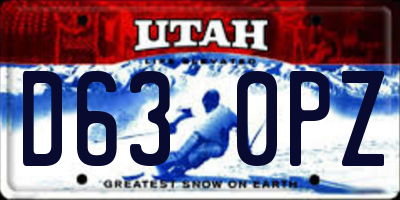 UT license plate D630PZ