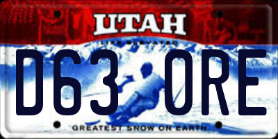 UT license plate D630RE