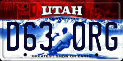 UT license plate D630RG