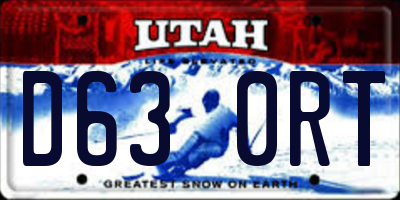 UT license plate D630RT