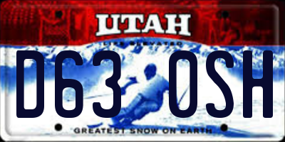 UT license plate D630SH