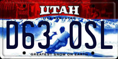 UT license plate D630SL