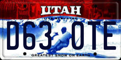 UT license plate D630TE