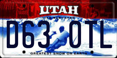 UT license plate D630TL