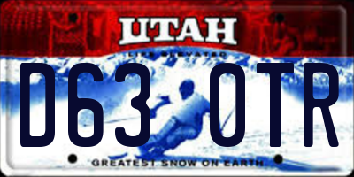 UT license plate D630TR