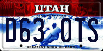 UT license plate D630TS
