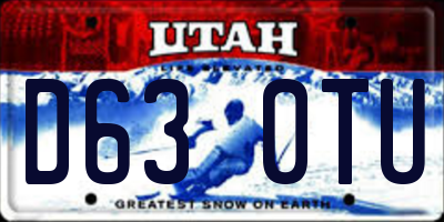 UT license plate D630TU