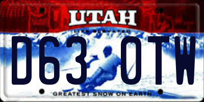 UT license plate D630TW