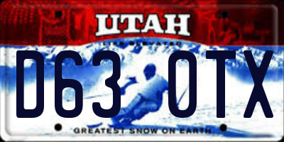 UT license plate D630TX