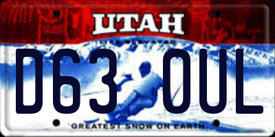 UT license plate D630UL