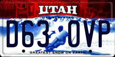 UT license plate D630VP