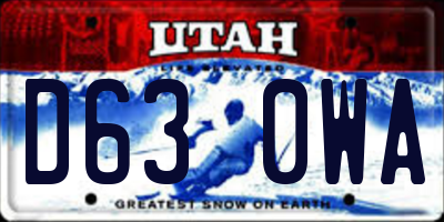 UT license plate D630WA