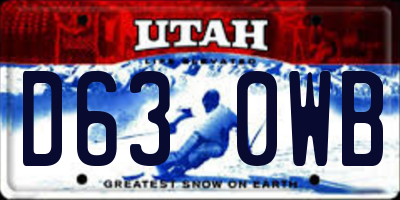 UT license plate D630WB