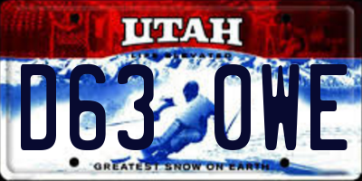 UT license plate D630WE