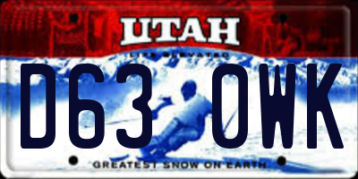 UT license plate D630WK