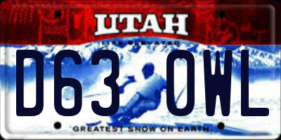 UT license plate D630WL