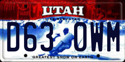 UT license plate D630WM