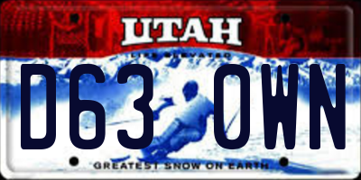UT license plate D630WN