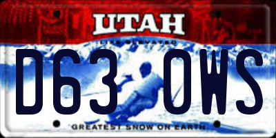 UT license plate D630WS