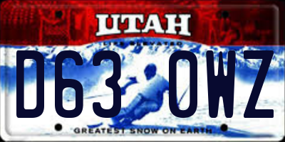 UT license plate D630WZ