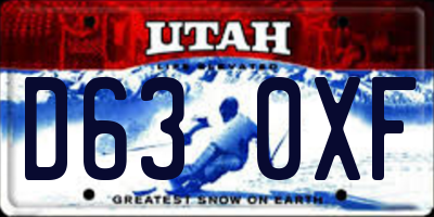 UT license plate D630XF