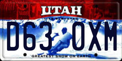 UT license plate D630XM