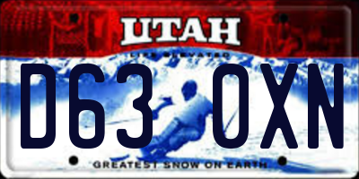 UT license plate D630XN