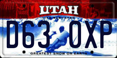 UT license plate D630XP