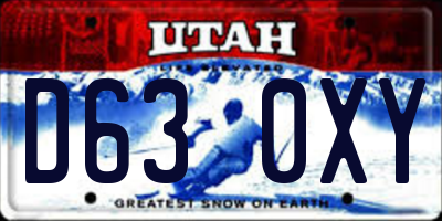 UT license plate D630XY
