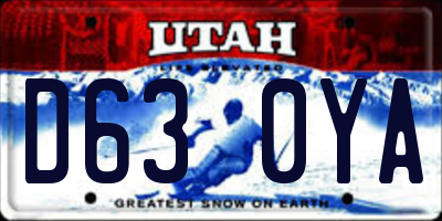 UT license plate D630YA