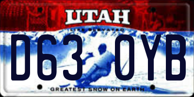 UT license plate D630YB