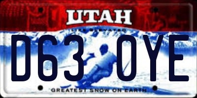 UT license plate D630YE