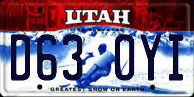 UT license plate D630YI