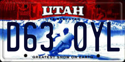 UT license plate D630YL