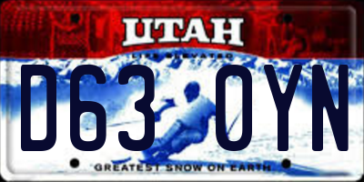 UT license plate D630YN