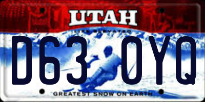 UT license plate D630YQ