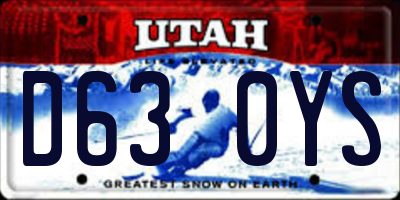 UT license plate D630YS