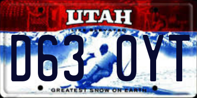 UT license plate D630YT