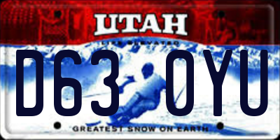 UT license plate D630YU